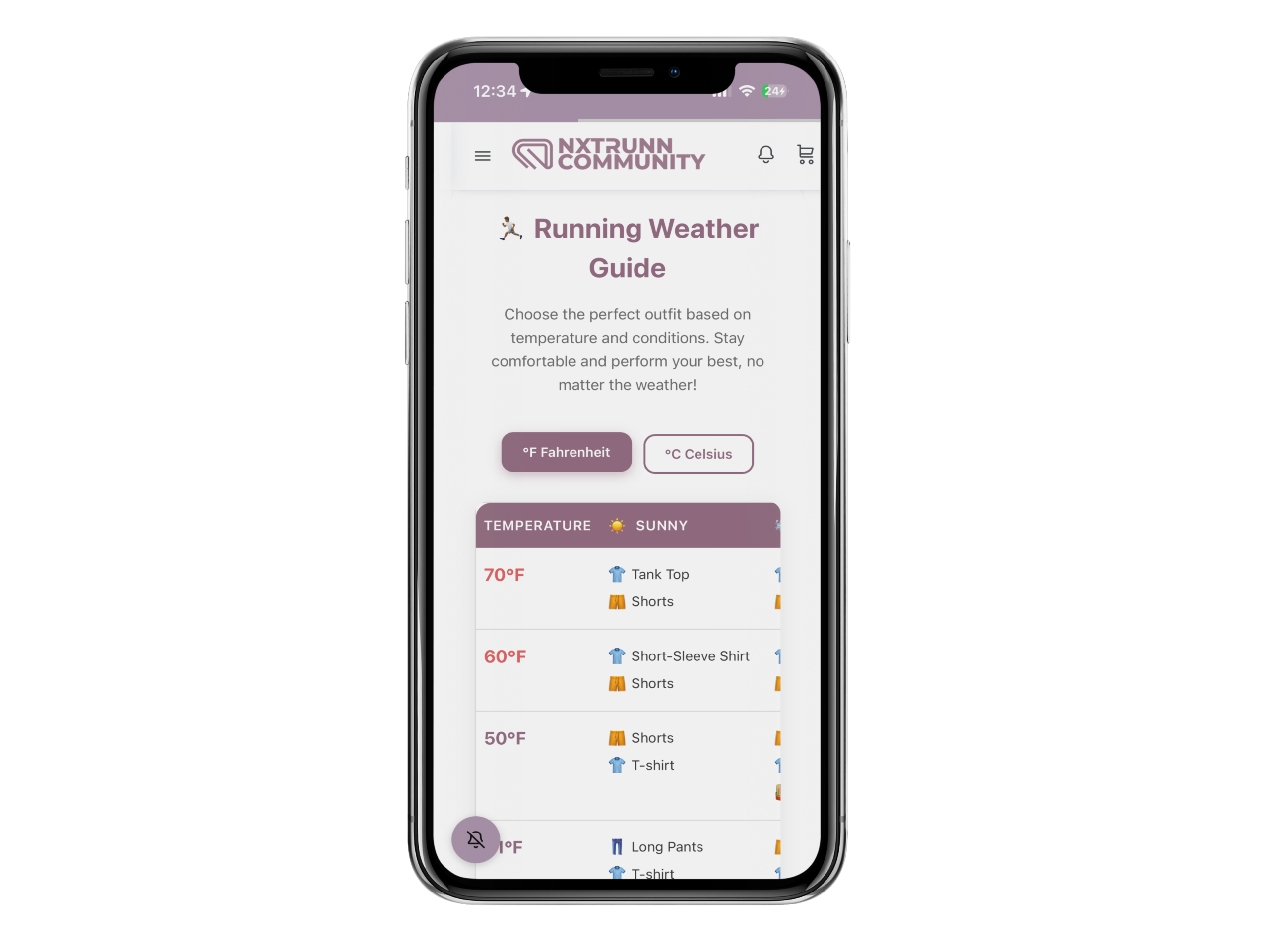 NXTRUNN Running Weather Guide